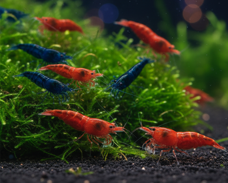 Blaue & Rote Garnelen – Mix (20 St.) – Neocaridina davidi